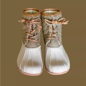 Duck Boots Seven 7 Quilted Goose Wool Duck Boots Beige Women’s 9